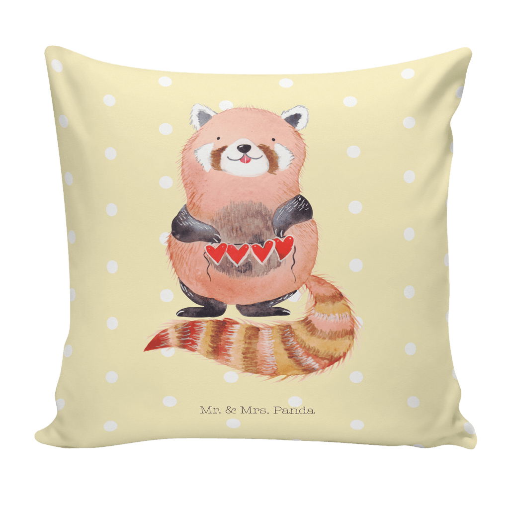 40x40 Kissen Roter Panda Kissenhülle, Kopfkissen, Sofakissen, Dekokissen, Motivkissen, Tiermotive, Gute Laune, lustige Sprüche, Tiere, Panda, Liebe, Rot, Herz, Liebling, Lieblingsmensch