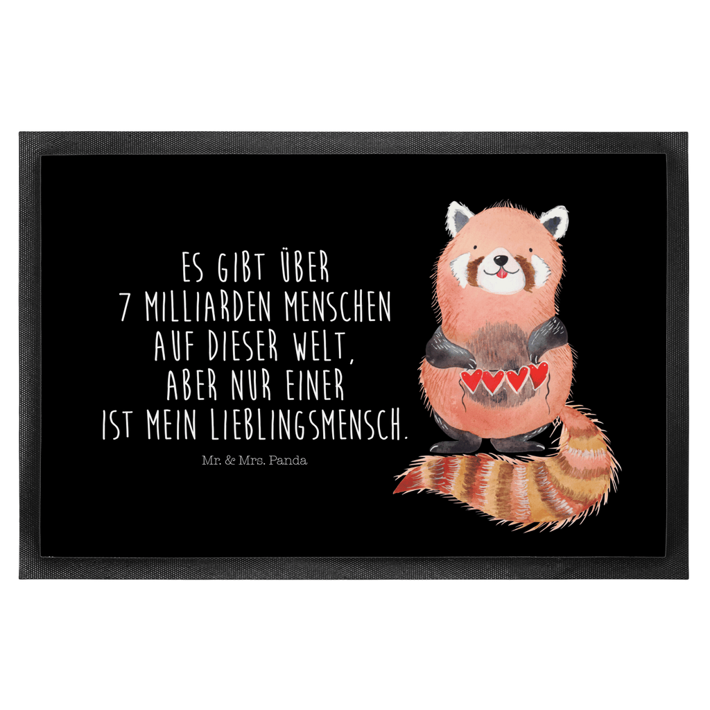 Fußmatte Roter Panda Panda, Liebe, Rot, Herz, Liebling, Lieblingsmensch Türvorleger, Schmutzmatte, Fußabtreter, Matte, Schmutzfänger, Fußabstreifer, Schmutzfangmatte, Türmatte, Motivfußmatte,  Haustürmatte, Vorleger  süße Tiermotive, gute Laune, lustige Sprüche, Tiere
