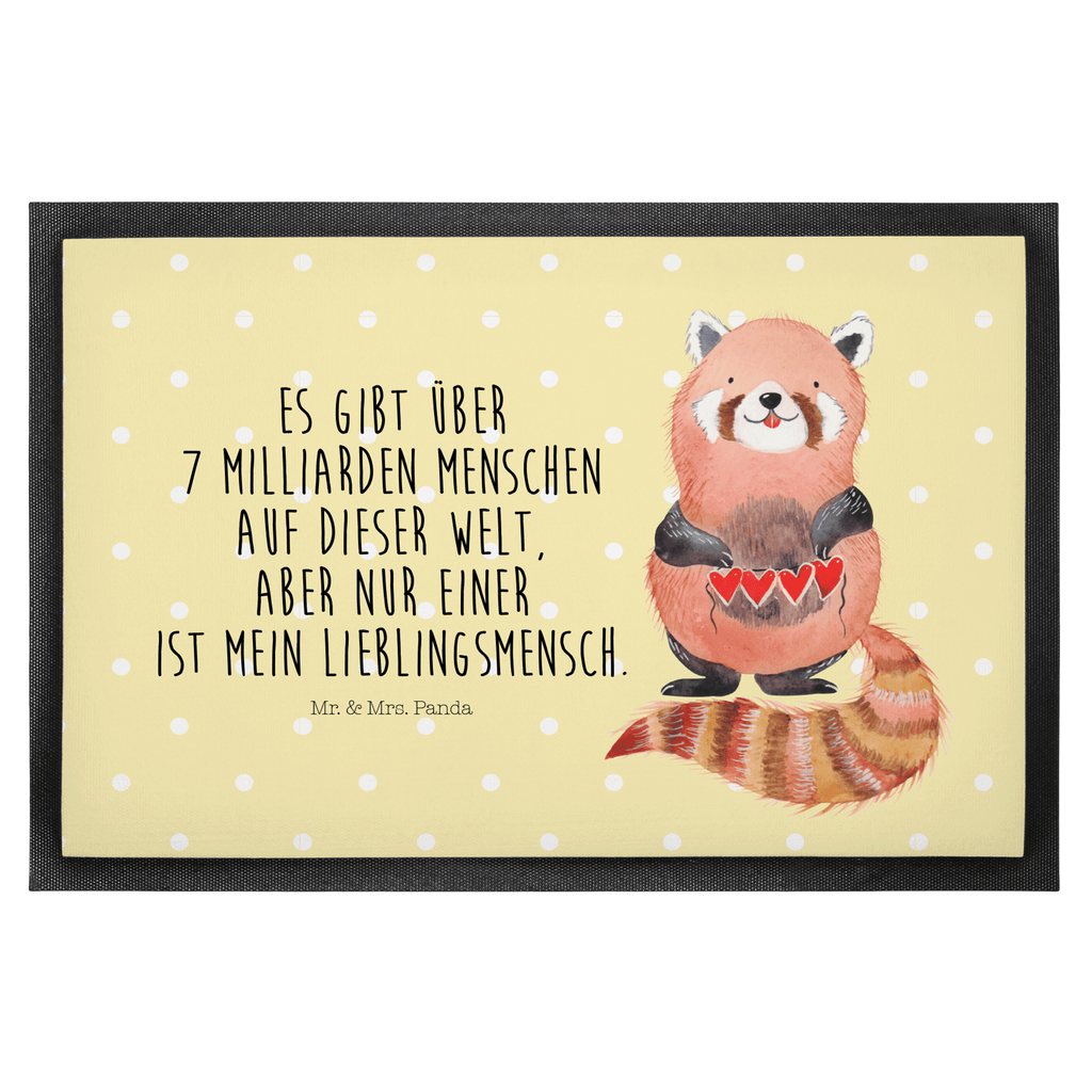 Fußmatte Roter Panda Panda, Liebe, Rot, Herz, Liebling, Lieblingsmensch Türvorleger, Schmutzmatte, Fußabtreter, Matte, Schmutzfänger, Fußabstreifer, Schmutzfangmatte, Türmatte, Motivfußmatte,  Haustürmatte, Vorleger  süße Tiermotive, gute Laune, lustige Sprüche, Tiere