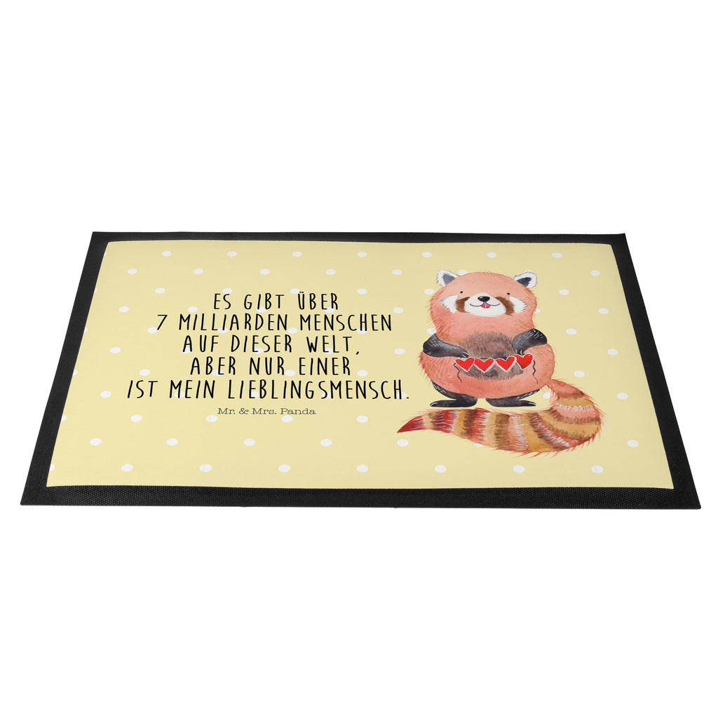 Fußmatte Roter Panda Panda, Liebe, Rot, Herz, Liebling, Lieblingsmensch Türvorleger, Schmutzmatte, Fußabtreter, Matte, Schmutzfänger, Fußabstreifer, Schmutzfangmatte, Türmatte, Motivfußmatte,  Haustürmatte, Vorleger  süße Tiermotive, gute Laune, lustige Sprüche, Tiere