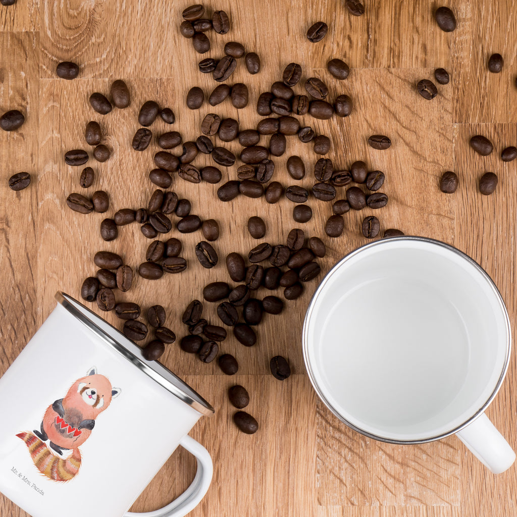 Camping Emaille Tasse Roter Panda Campingtasse, Trinkbecher, Metalltasse, Outdoor Tasse, Emaille Trinkbecher, Blechtasse Outdoor, Emaille Campingbecher, Edelstahl Trinkbecher, Metalltasse für Camping, Kaffee Blechtasse, Camping Tasse Metall, Tiermotive, Gute Laune, lustige Sprüche, Tiere, Panda, Liebe, Rot, Herz, Liebling, Lieblingsmensch