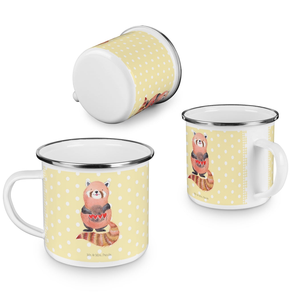 Camping Emaille Tasse Roter Panda Campingtasse, Trinkbecher, Metalltasse, Outdoor Tasse, Emaille Trinkbecher, Blechtasse Outdoor, Emaille Campingbecher, Edelstahl Trinkbecher, Metalltasse für Camping, Kaffee Blechtasse, Camping Tasse Metall, Tiermotive, Gute Laune, lustige Sprüche, Tiere, Panda, Liebe, Rot, Herz, Liebling, Lieblingsmensch