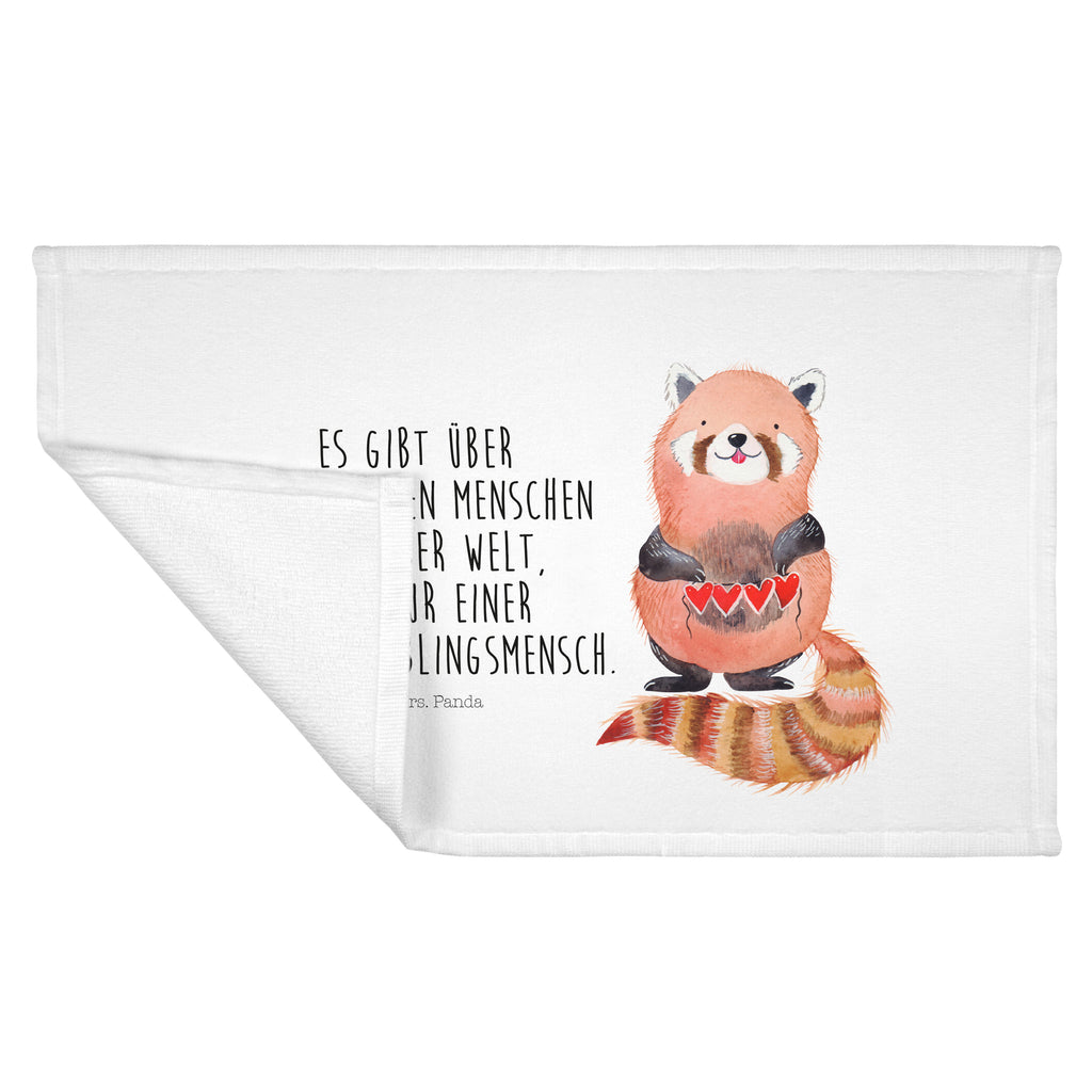Gäste Handtuch Roter Panda Gästetuch, Reisehandtuch, Sport Handtuch, Frottier, Kinder Handtuch, Tiermotive, Gute Laune, lustige Sprüche, Tiere, Panda, Liebe, Rot, Herz, Liebling, Lieblingsmensch
