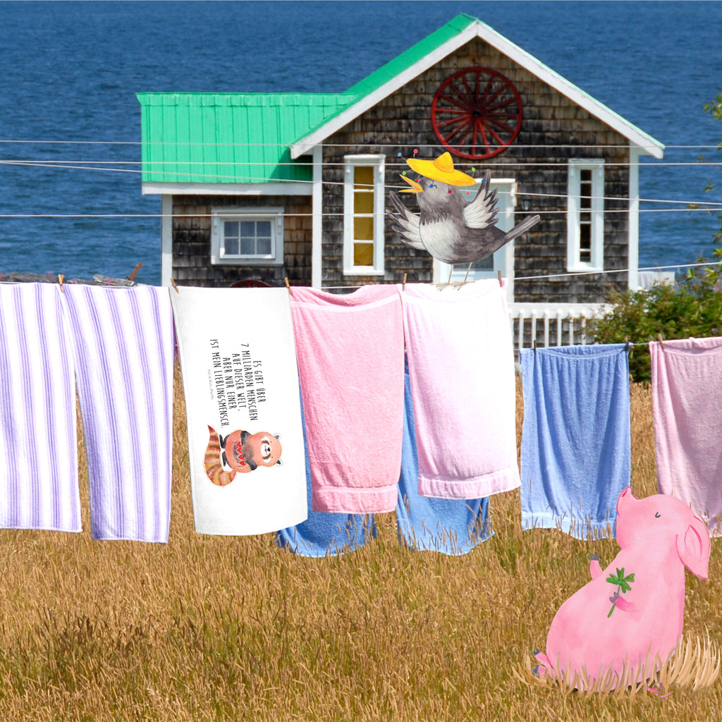 Gäste Handtuch Roter Panda Gästetuch, Reisehandtuch, Sport Handtuch, Frottier, Kinder Handtuch, Tiermotive, Gute Laune, lustige Sprüche, Tiere, Panda, Liebe, Rot, Herz, Liebling, Lieblingsmensch
