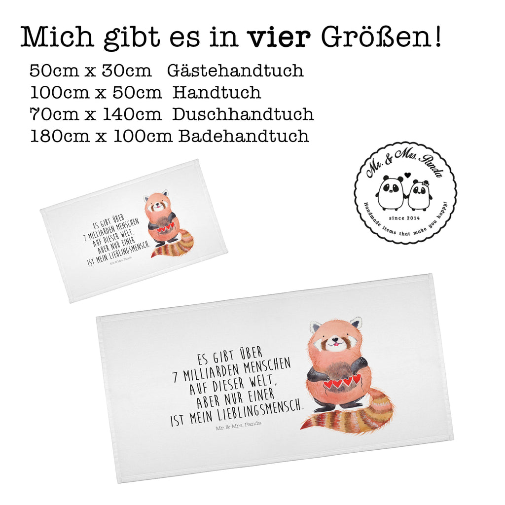Gäste Handtuch Roter Panda Gästetuch, Reisehandtuch, Sport Handtuch, Frottier, Kinder Handtuch, Tiermotive, Gute Laune, lustige Sprüche, Tiere, Panda, Liebe, Rot, Herz, Liebling, Lieblingsmensch