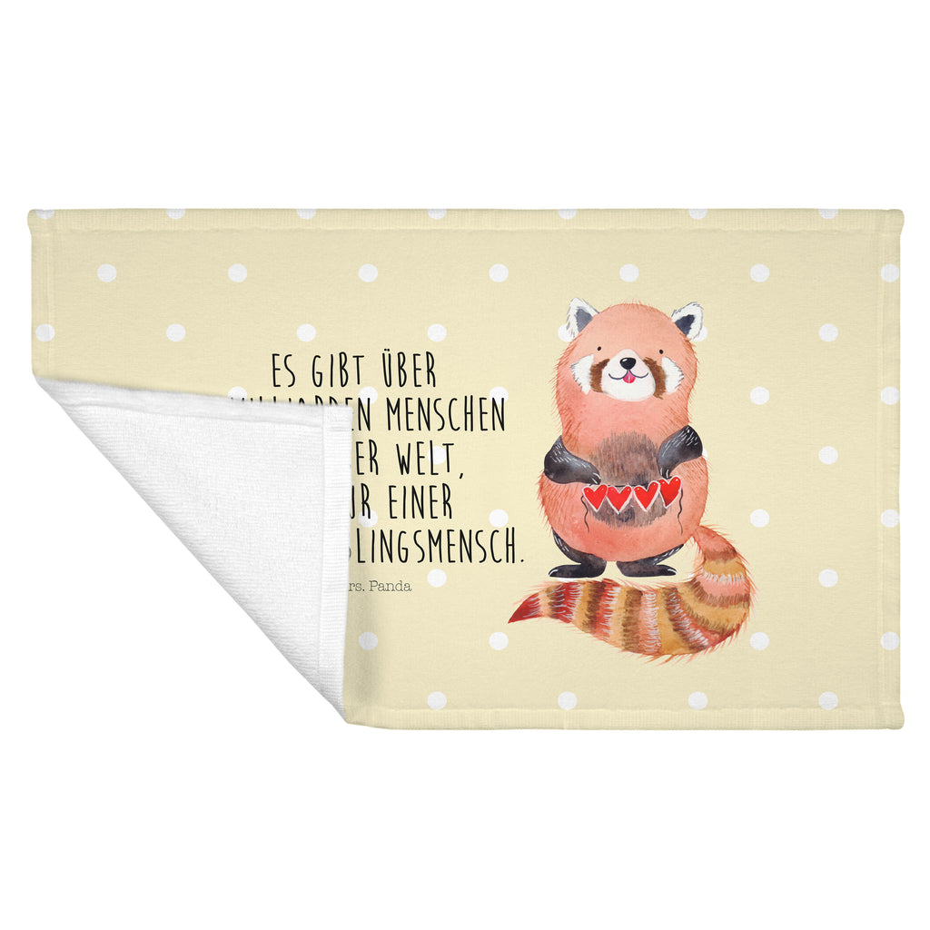 Gäste Handtuch Roter Panda Gästetuch, Reisehandtuch, Sport Handtuch, Frottier, Kinder Handtuch, Tiermotive, Gute Laune, lustige Sprüche, Tiere, Panda, Liebe, Rot, Herz, Liebling, Lieblingsmensch