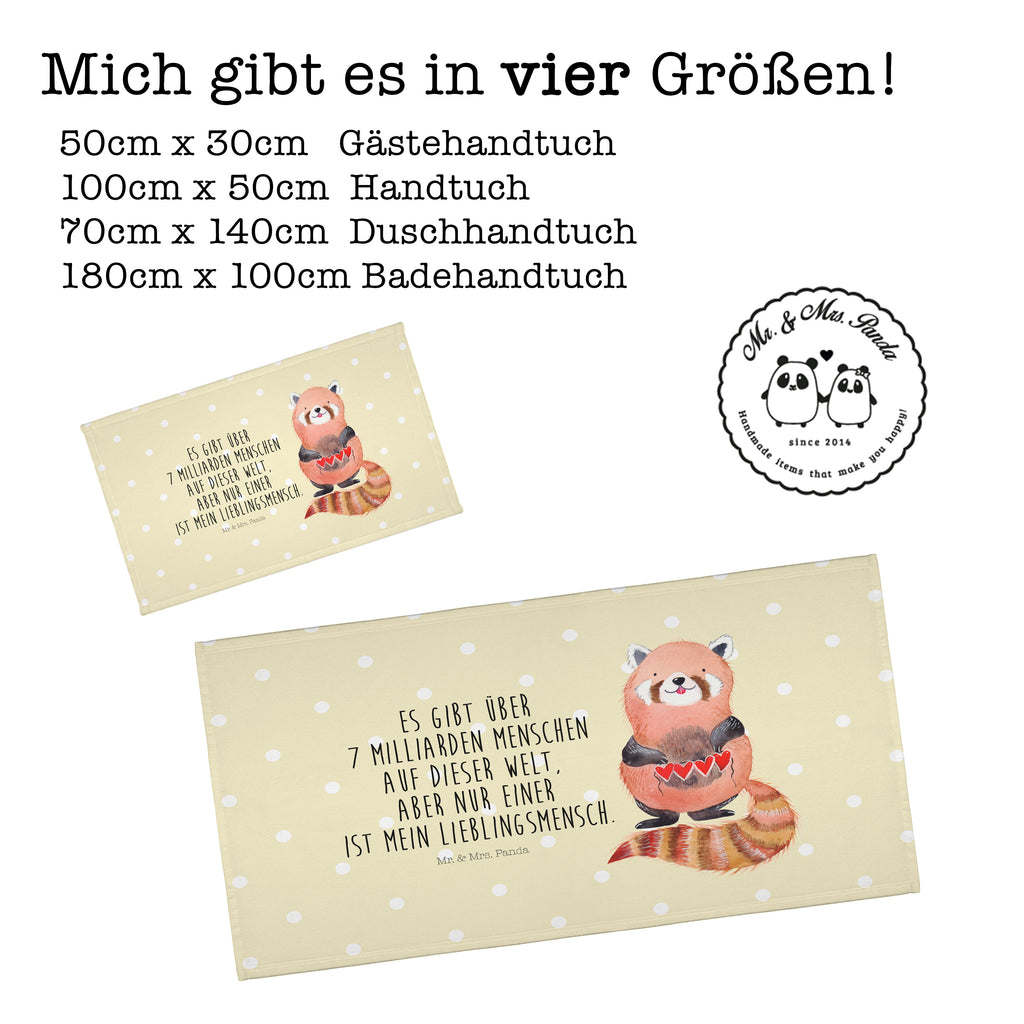 Gäste Handtuch Roter Panda Gästetuch, Reisehandtuch, Sport Handtuch, Frottier, Kinder Handtuch, Tiermotive, Gute Laune, lustige Sprüche, Tiere, Panda, Liebe, Rot, Herz, Liebling, Lieblingsmensch