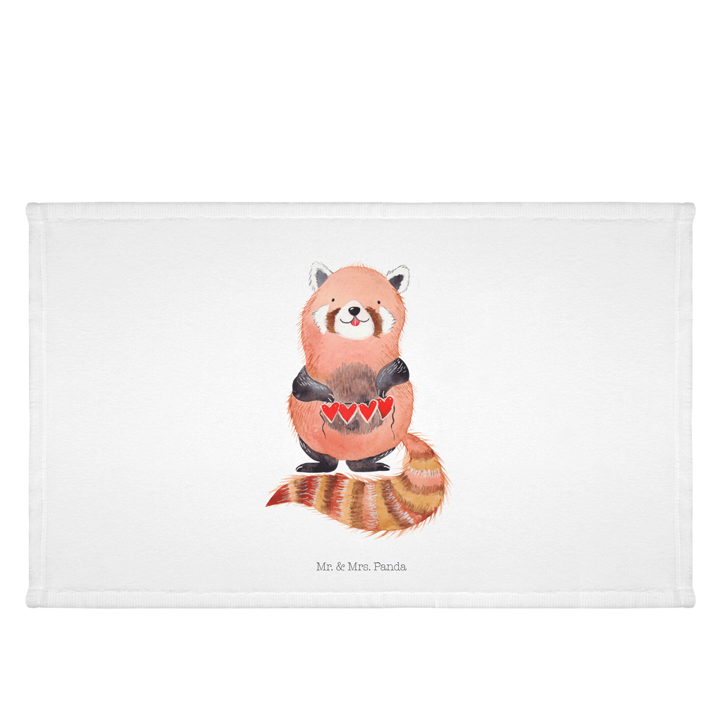 Gäste Handtuch Roter Panda Gästetuch, Reisehandtuch, Sport Handtuch, Frottier, Kinder Handtuch, Tiermotive, Gute Laune, lustige Sprüche, Tiere, Panda, Liebe, Rot, Herz, Liebling, Lieblingsmensch