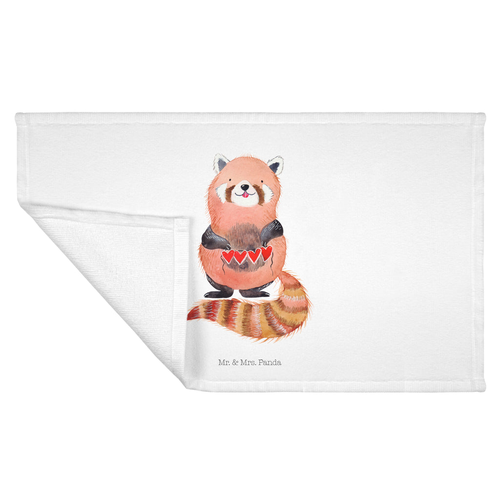 Gäste Handtuch Roter Panda Gästetuch, Reisehandtuch, Sport Handtuch, Frottier, Kinder Handtuch, Tiermotive, Gute Laune, lustige Sprüche, Tiere, Panda, Liebe, Rot, Herz, Liebling, Lieblingsmensch