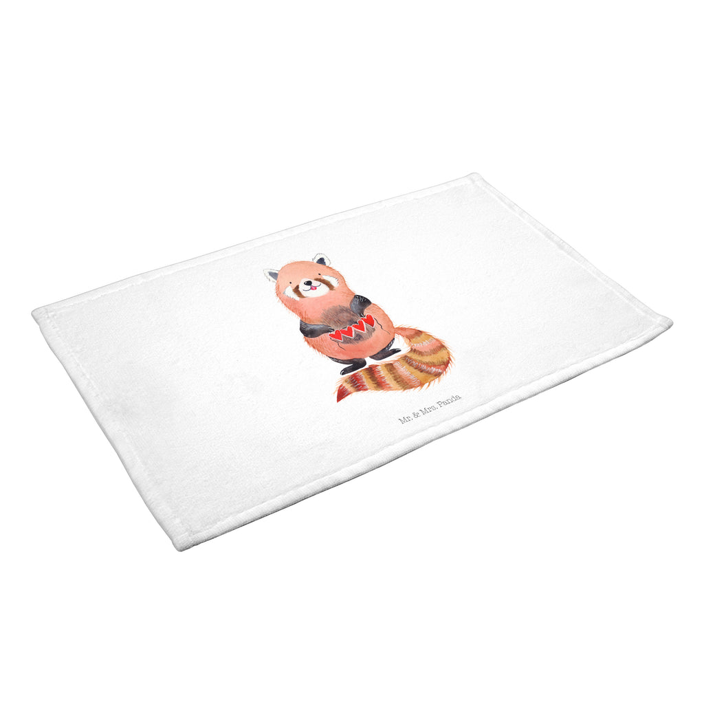 Gäste Handtuch Roter Panda Gästetuch, Reisehandtuch, Sport Handtuch, Frottier, Kinder Handtuch, Tiermotive, Gute Laune, lustige Sprüche, Tiere, Panda, Liebe, Rot, Herz, Liebling, Lieblingsmensch