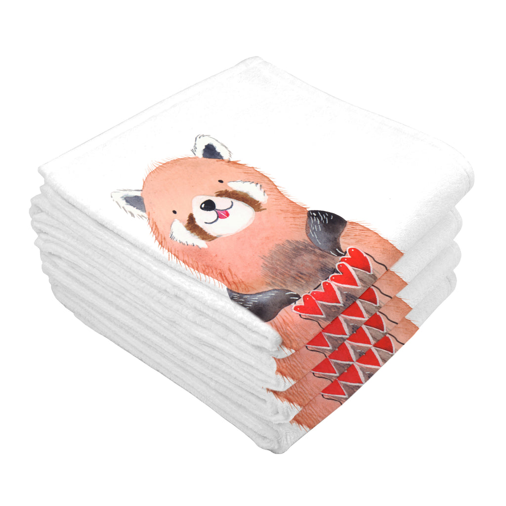 Gäste Handtuch Roter Panda Gästetuch, Reisehandtuch, Sport Handtuch, Frottier, Kinder Handtuch, Tiermotive, Gute Laune, lustige Sprüche, Tiere, Panda, Liebe, Rot, Herz, Liebling, Lieblingsmensch