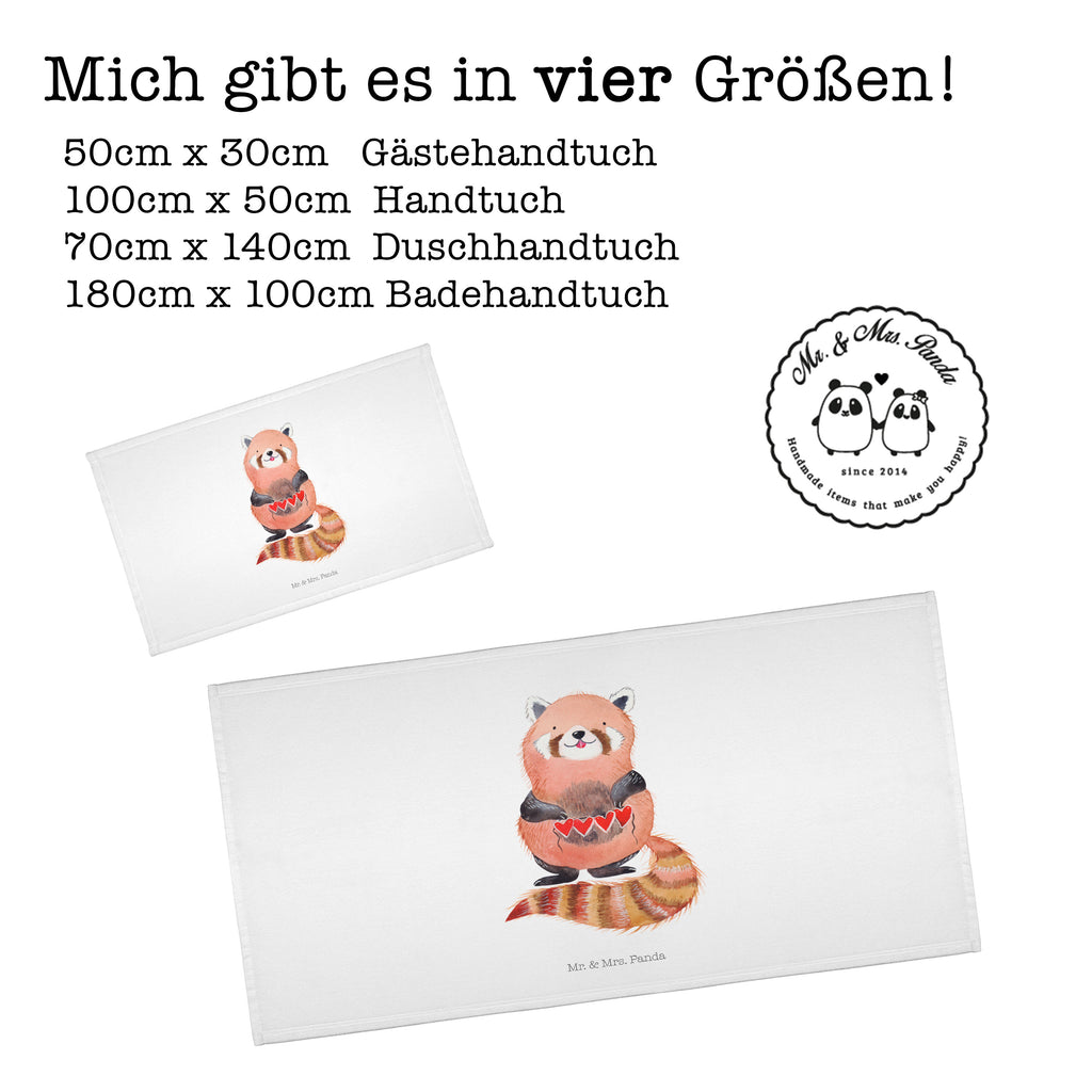 Gäste Handtuch Roter Panda Gästetuch, Reisehandtuch, Sport Handtuch, Frottier, Kinder Handtuch, Tiermotive, Gute Laune, lustige Sprüche, Tiere, Panda, Liebe, Rot, Herz, Liebling, Lieblingsmensch