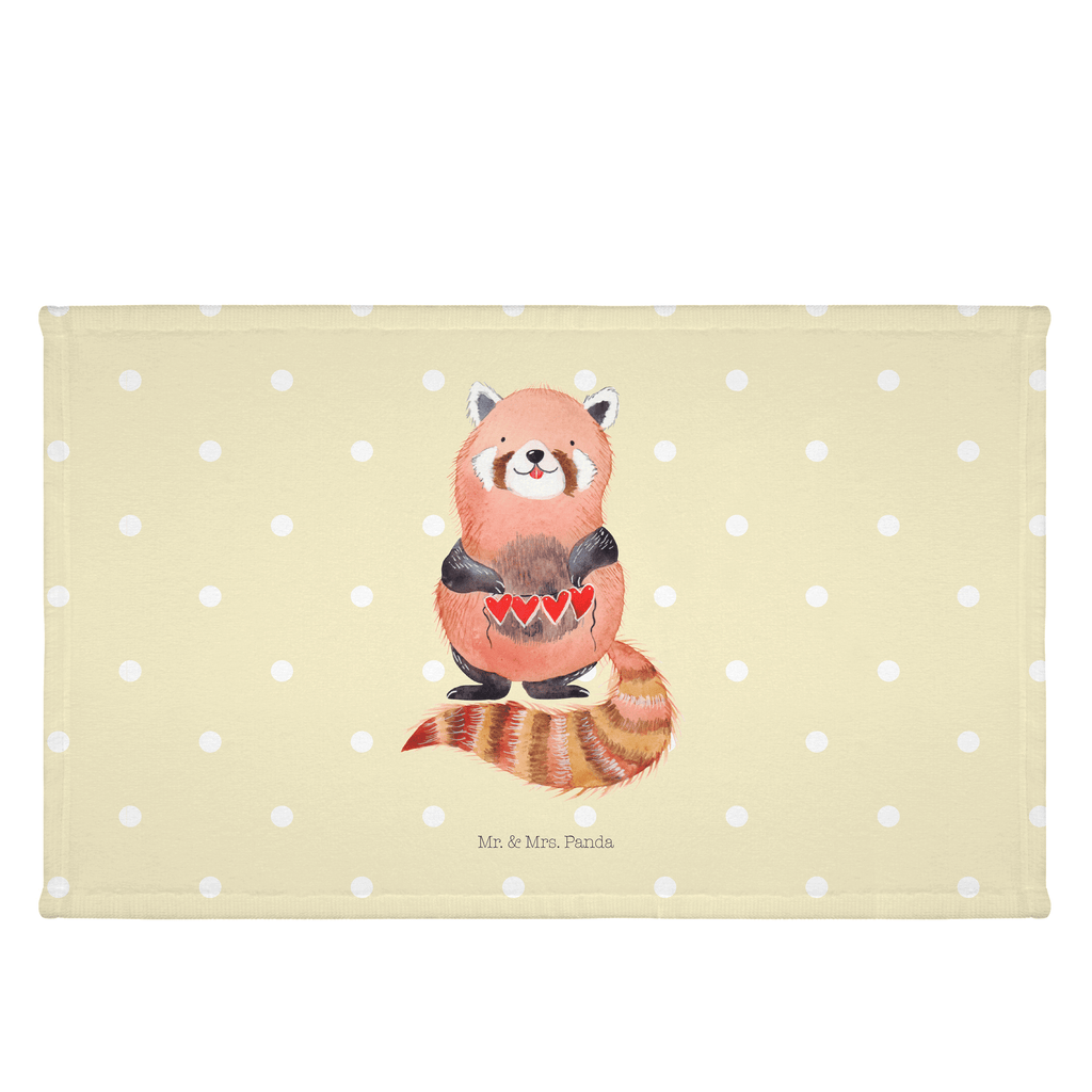 Gäste Handtuch Roter Panda Gästetuch, Reisehandtuch, Sport Handtuch, Frottier, Kinder Handtuch, Tiermotive, Gute Laune, lustige Sprüche, Tiere, Panda, Liebe, Rot, Herz, Liebling, Lieblingsmensch