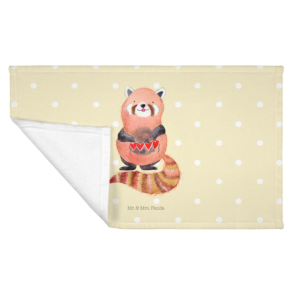 Gäste Handtuch Roter Panda Gästetuch, Reisehandtuch, Sport Handtuch, Frottier, Kinder Handtuch, Tiermotive, Gute Laune, lustige Sprüche, Tiere, Panda, Liebe, Rot, Herz, Liebling, Lieblingsmensch