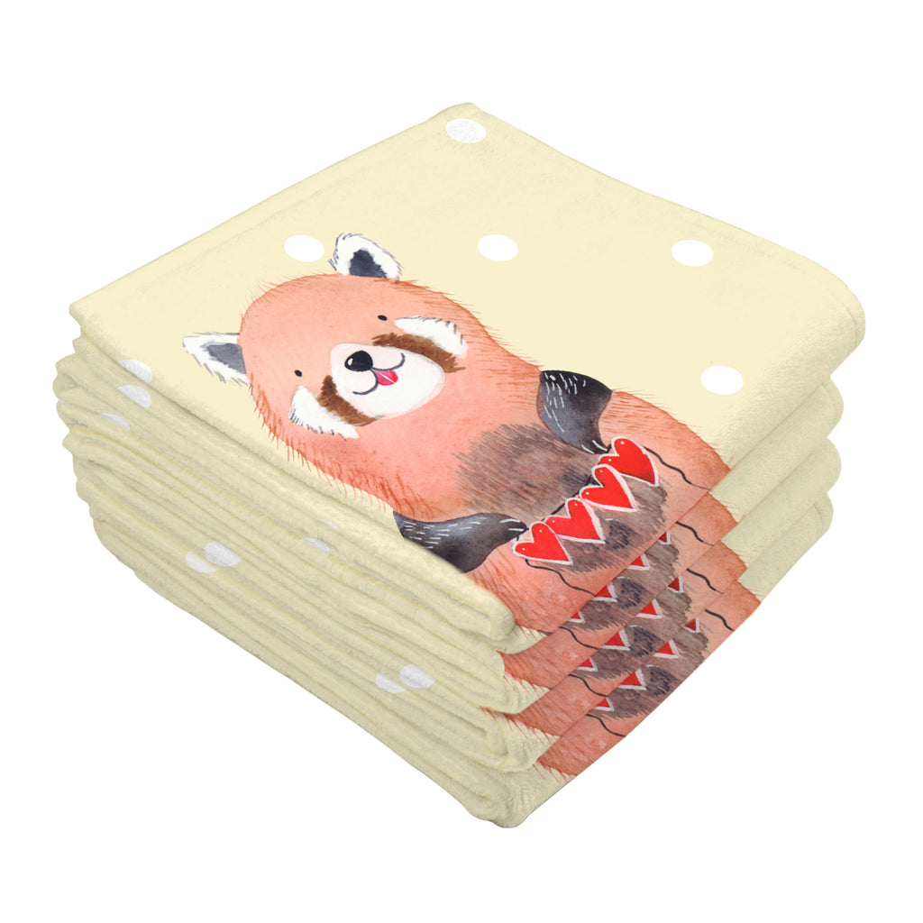 Gäste Handtuch Roter Panda Gästetuch, Reisehandtuch, Sport Handtuch, Frottier, Kinder Handtuch, Tiermotive, Gute Laune, lustige Sprüche, Tiere, Panda, Liebe, Rot, Herz, Liebling, Lieblingsmensch