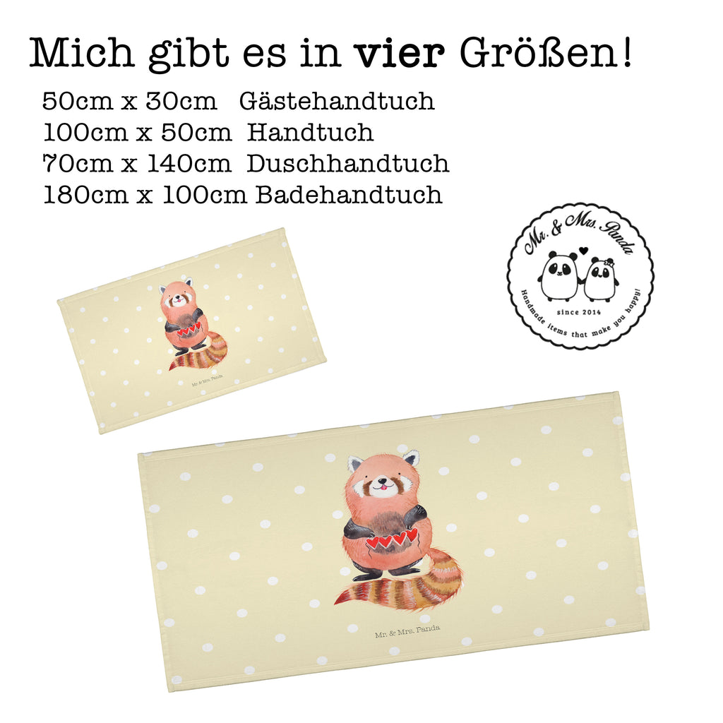Gäste Handtuch Roter Panda Gästetuch, Reisehandtuch, Sport Handtuch, Frottier, Kinder Handtuch, Tiermotive, Gute Laune, lustige Sprüche, Tiere, Panda, Liebe, Rot, Herz, Liebling, Lieblingsmensch
