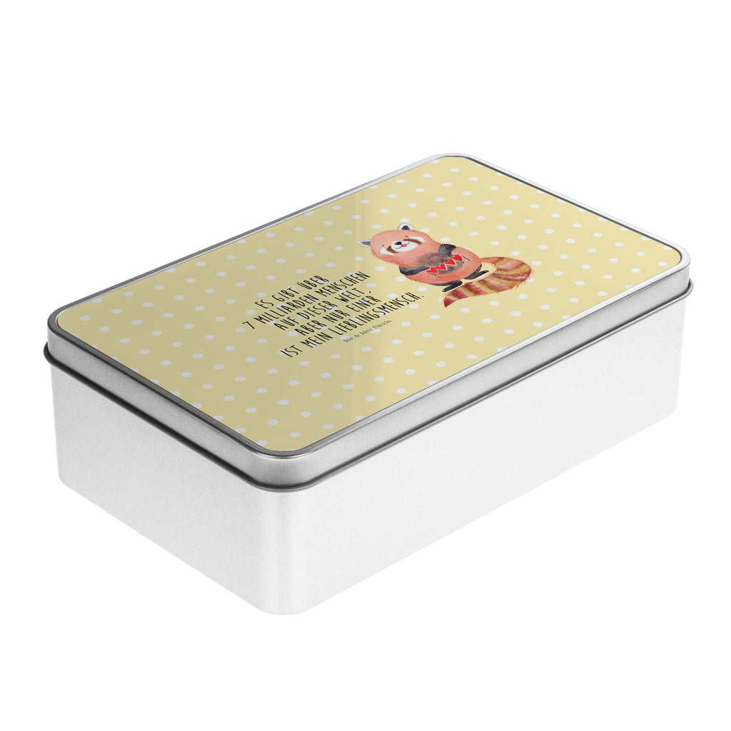 Metalldose rechteckig Roter Panda Blechdose, Metalldose, Blechbox, Container, Keksdose, Vorratsdose, Vorratsbox, Döschen, Versperbox, Vesperdose, Aufbewahrungsdose, Aufbewahrungsbox, Aluminiumdose, Dose, Tiermotive, Gute Laune, lustige Sprüche, Tiere, Panda, Liebe, Rot, Herz, Liebling, Lieblingsmensch