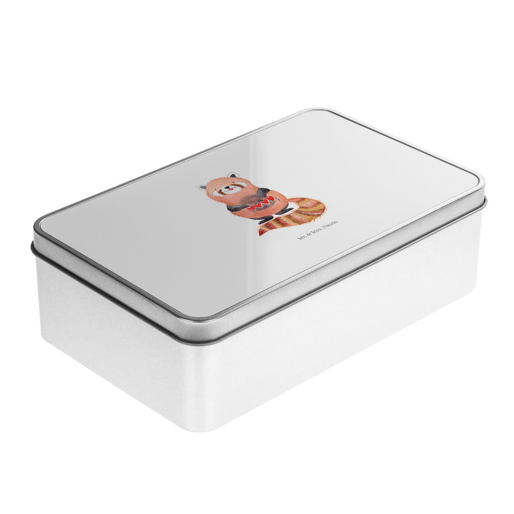 Metalldose rechteckig Roter Panda Blechdose, Metalldose, Blechbox, Container, Keksdose, Vorratsdose, Vorratsbox, Döschen, Versperbox, Vesperdose, Aufbewahrungsdose, Aufbewahrungsbox, Aluminiumdose, Dose, Tiermotive, Gute Laune, lustige Sprüche, Tiere, Panda, Liebe, Rot, Herz, Liebling, Lieblingsmensch