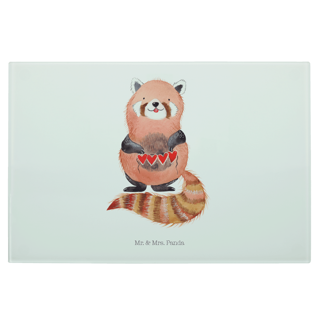Medium Glas Schneidbrett Roter Panda Glasschneidebrett, Schneidebrett, Tiermotive, Gute Laune, lustige Sprüche, Tiere, Panda, Liebe, Rot, Herz, Liebling, Lieblingsmensch