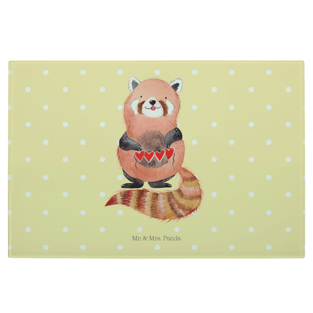 Medium Glas Schneidbrett Roter Panda Glasschneidebrett, Schneidebrett, Tiermotive, Gute Laune, lustige Sprüche, Tiere, Panda, Liebe, Rot, Herz, Liebling, Lieblingsmensch