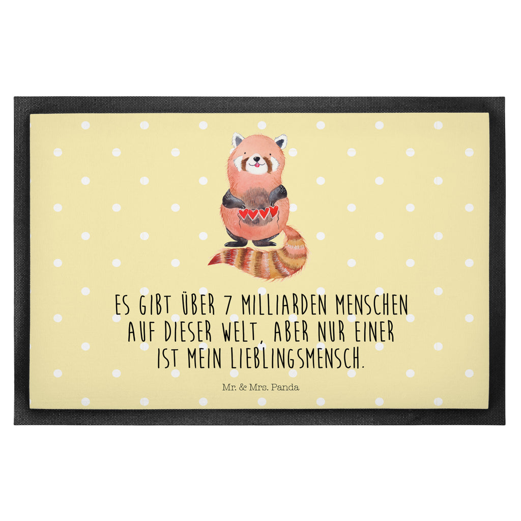 Fußmatte Roter Panda Panda, Liebe, Rot, Herz, Liebling, Lieblingsmensch Türvorleger, Schmutzmatte, Fußabtreter, Matte, Schmutzfänger, Fußabstreifer, Schmutzfangmatte, Türmatte, Motivfußmatte,  Haustürmatte, Vorleger  süße Tiermotive, gute Laune, lustige Sprüche, Tiere