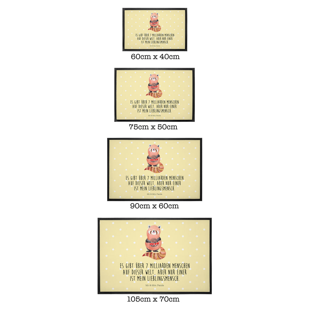 Fußmatte Roter Panda Panda, Liebe, Rot, Herz, Liebling, Lieblingsmensch Türvorleger, Schmutzmatte, Fußabtreter, Matte, Schmutzfänger, Fußabstreifer, Schmutzfangmatte, Türmatte, Motivfußmatte,  Haustürmatte, Vorleger  süße Tiermotive, gute Laune, lustige Sprüche, Tiere