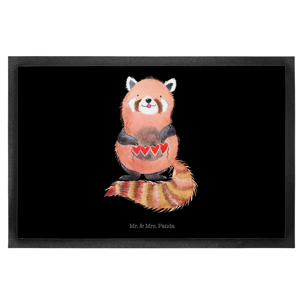 Fußmatte Roter Panda Panda, Liebe, Rot, Herz, Liebling, Lieblingsmensch Türvorleger, Schmutzmatte, Fußabtreter, Matte, Schmutzfänger, Fußabstreifer, Schmutzfangmatte, Türmatte, Motivfußmatte,  Haustürmatte, Vorleger  süße Tiermotive, gute Laune, lustige Sprüche, Tiere