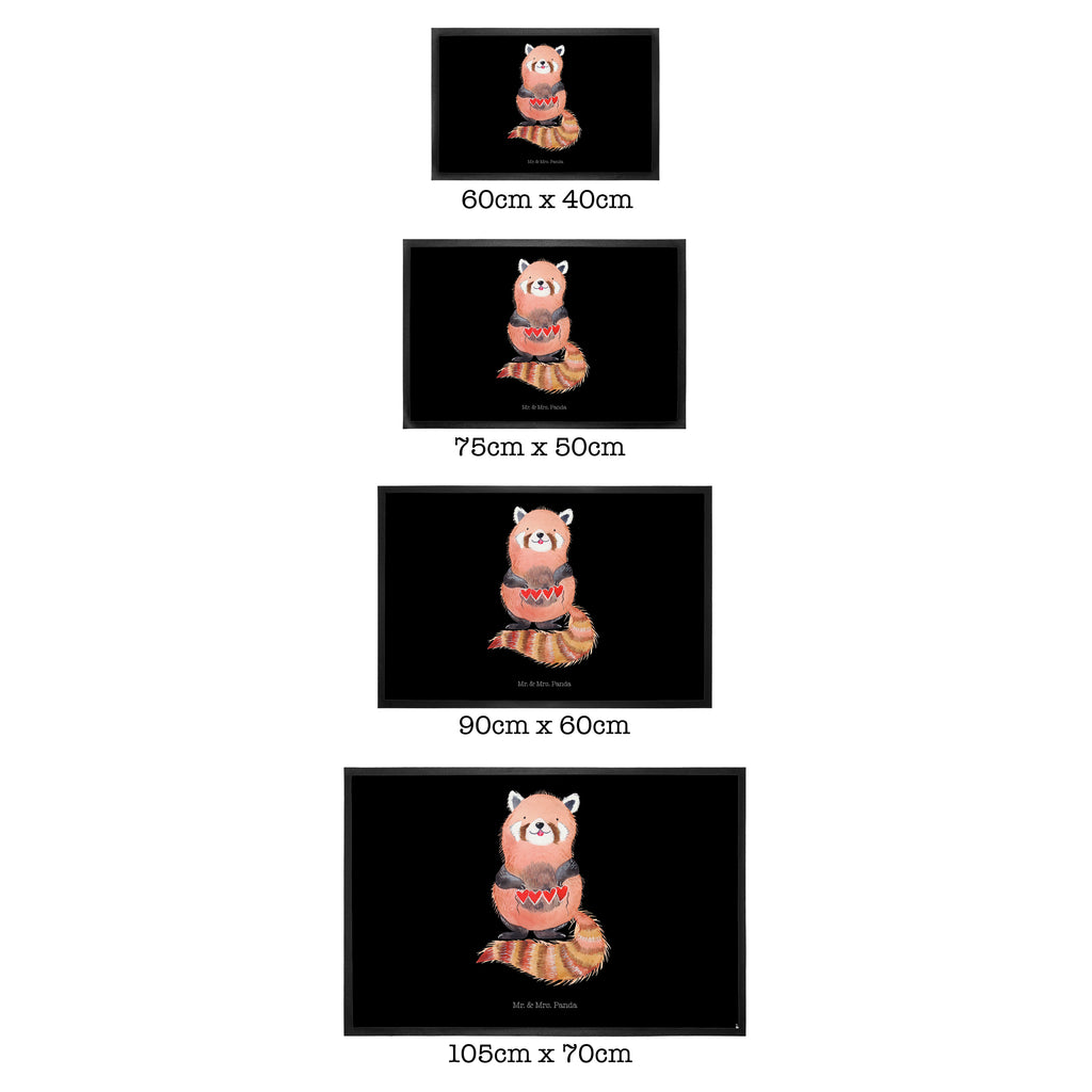 Fußmatte Roter Panda Panda, Liebe, Rot, Herz, Liebling, Lieblingsmensch Türvorleger, Schmutzmatte, Fußabtreter, Matte, Schmutzfänger, Fußabstreifer, Schmutzfangmatte, Türmatte, Motivfußmatte,  Haustürmatte, Vorleger  süße Tiermotive, gute Laune, lustige Sprüche, Tiere