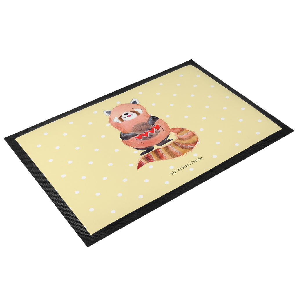 Fußmatte Roter Panda Panda, Liebe, Rot, Herz, Liebling, Lieblingsmensch Türvorleger, Schmutzmatte, Fußabtreter, Matte, Schmutzfänger, Fußabstreifer, Schmutzfangmatte, Türmatte, Motivfußmatte,  Haustürmatte, Vorleger  süße Tiermotive, gute Laune, lustige Sprüche, Tiere