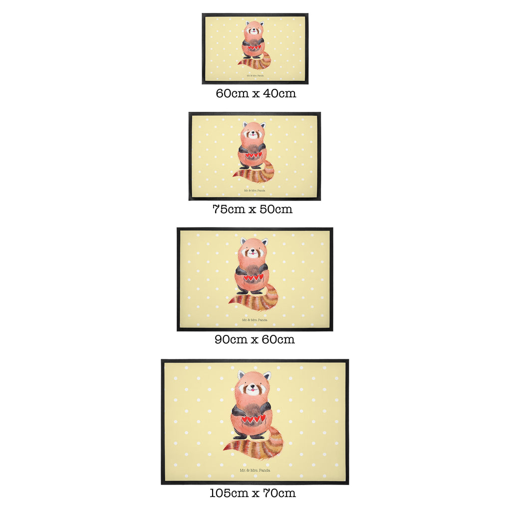 Fußmatte Roter Panda Panda, Liebe, Rot, Herz, Liebling, Lieblingsmensch Türvorleger, Schmutzmatte, Fußabtreter, Matte, Schmutzfänger, Fußabstreifer, Schmutzfangmatte, Türmatte, Motivfußmatte,  Haustürmatte, Vorleger  süße Tiermotive, gute Laune, lustige Sprüche, Tiere