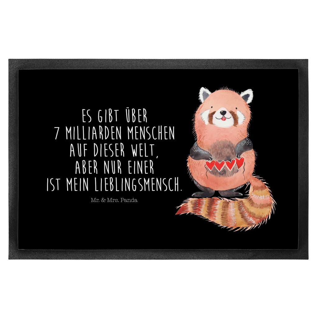 Fußmatte Roter Panda Panda, Liebe, Rot, Herz, Liebling, Lieblingsmensch Türvorleger, Schmutzmatte, Fußabtreter, Matte, Schmutzfänger, Fußabstreifer, Schmutzfangmatte, Türmatte, Motivfußmatte,  Haustürmatte, Vorleger  süße Tiermotive, gute Laune, lustige Sprüche, Tiere