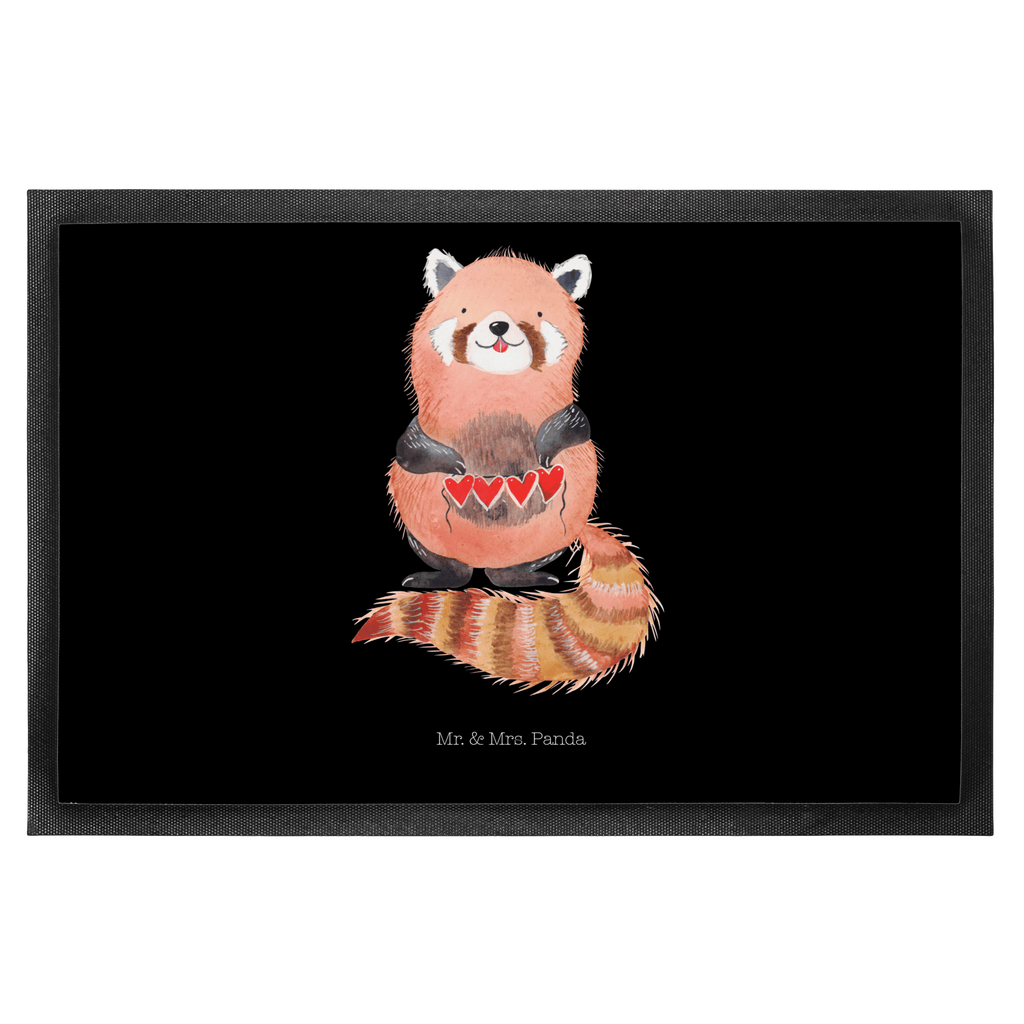 Fußmatte Roter Panda Panda, Liebe, Rot, Herz, Liebling, Lieblingsmensch Türvorleger, Schmutzmatte, Fußabtreter, Matte, Schmutzfänger, Fußabstreifer, Schmutzfangmatte, Türmatte, Motivfußmatte,  Haustürmatte, Vorleger  süße Tiermotive, gute Laune, lustige Sprüche, Tiere