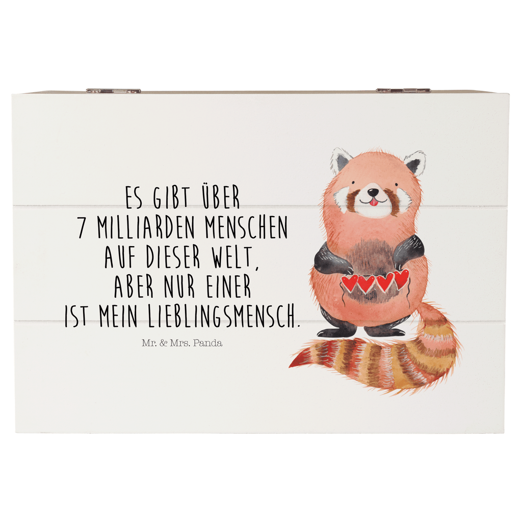 Holzkiste Roter Panda Holzkiste, Kiste, Schatzkiste, Truhe, Schatulle, XXL, Erinnerungsbox, Erinnerungskiste, Dekokiste, Aufbewahrungsbox, Tiermotive, Gute Laune, lustige Sprüche, Tiere, Panda, Liebe, Rot, Herz, Liebling, Lieblingsmensch