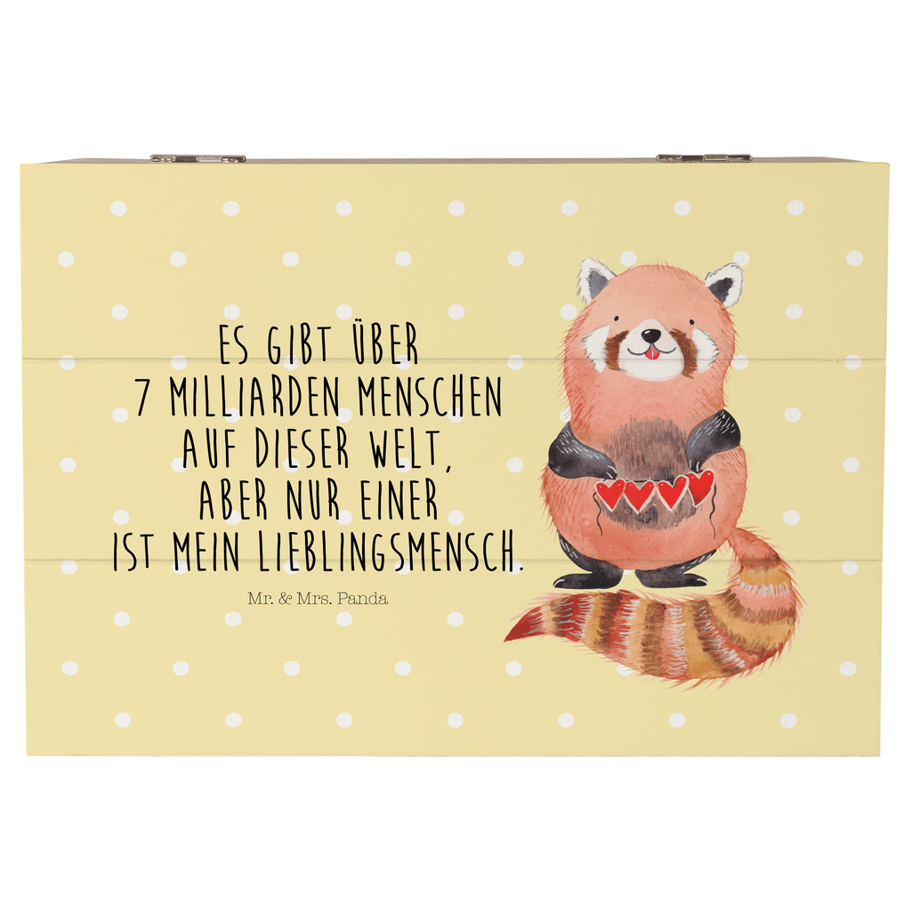 Holzkiste Roter Panda Holzkiste, Kiste, Schatzkiste, Truhe, Schatulle, XXL, Erinnerungsbox, Erinnerungskiste, Dekokiste, Aufbewahrungsbox, Tiermotive, Gute Laune, lustige Sprüche, Tiere, Panda, Liebe, Rot, Herz, Liebling, Lieblingsmensch
