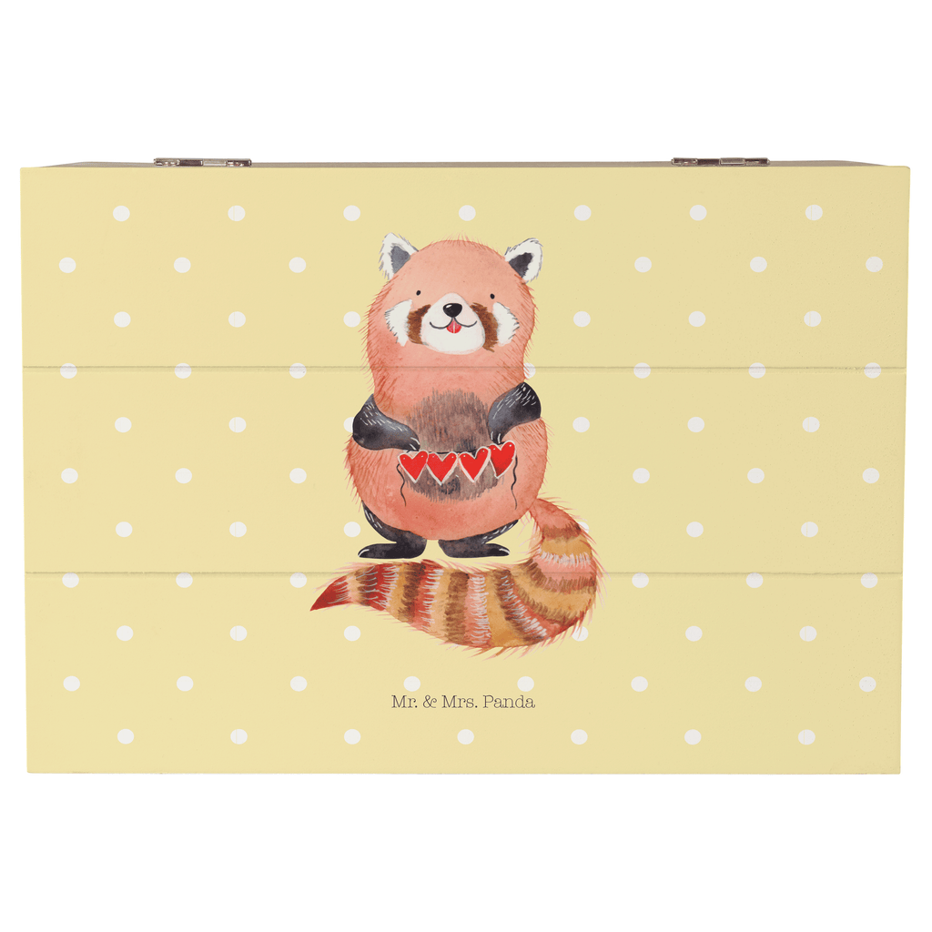 Holzkiste Roter Panda Holzkiste, Kiste, Schatzkiste, Truhe, Schatulle, XXL, Erinnerungsbox, Erinnerungskiste, Dekokiste, Aufbewahrungsbox, Tiermotive, Gute Laune, lustige Sprüche, Tiere, Panda, Liebe, Rot, Herz, Liebling, Lieblingsmensch