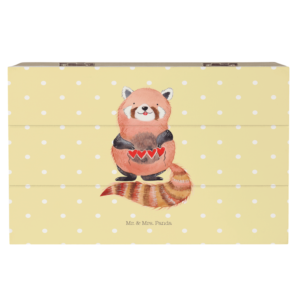 Holzkiste Roter Panda Holzkiste, Kiste, Schatzkiste, Truhe, Schatulle, XXL, Erinnerungsbox, Erinnerungskiste, Dekokiste, Aufbewahrungsbox, Tiermotive, Gute Laune, lustige Sprüche, Tiere, Panda, Liebe, Rot, Herz, Liebling, Lieblingsmensch
