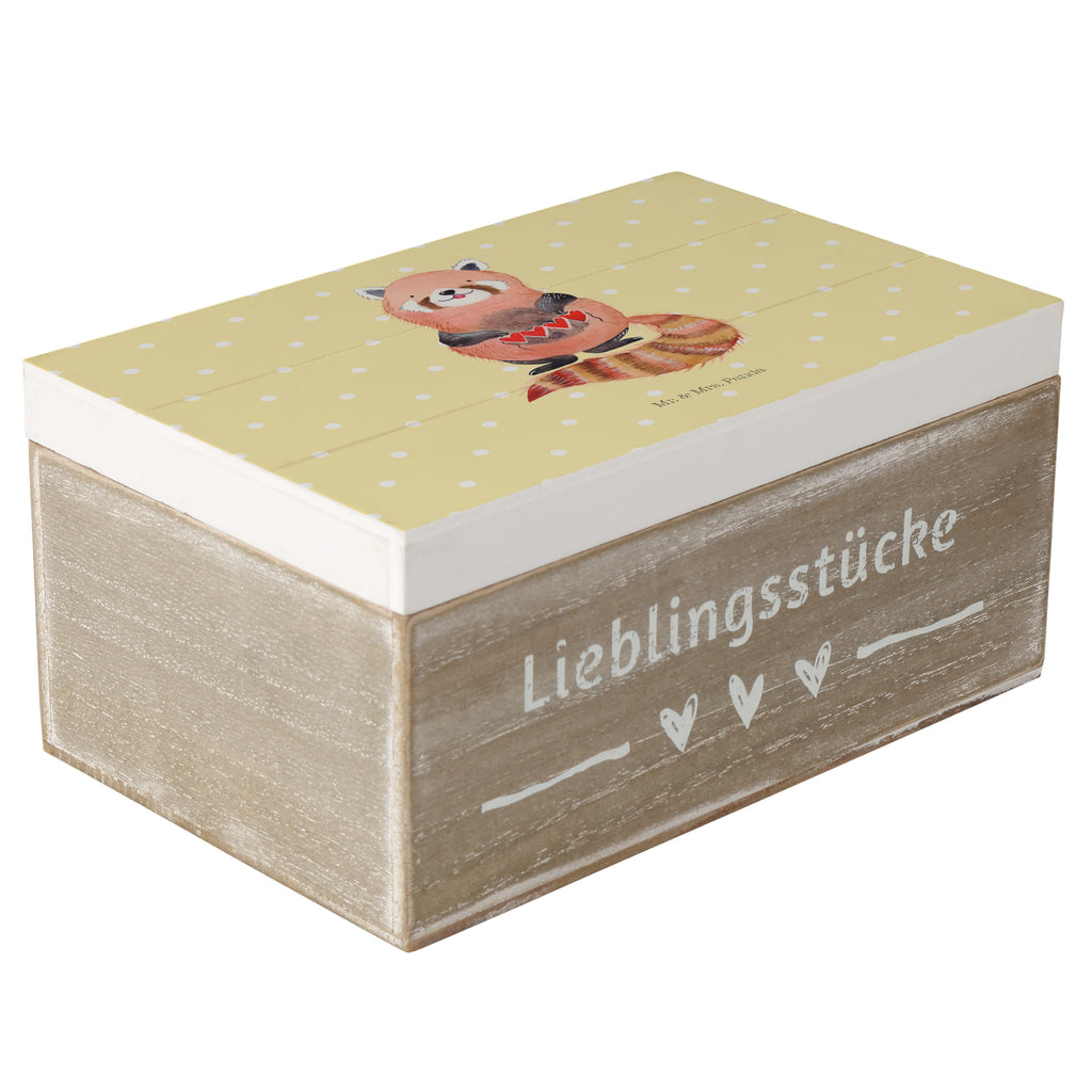 Holzkiste Roter Panda Holzkiste, Kiste, Schatzkiste, Truhe, Schatulle, XXL, Erinnerungsbox, Erinnerungskiste, Dekokiste, Aufbewahrungsbox, Tiermotive, Gute Laune, lustige Sprüche, Tiere, Panda, Liebe, Rot, Herz, Liebling, Lieblingsmensch
