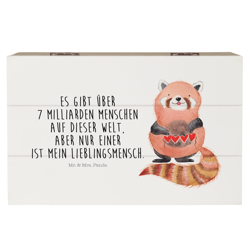 Holzkiste Roter Panda Holzkiste, Kiste, Schatzkiste, Truhe, Schatulle, XXL, Erinnerungsbox, Erinnerungskiste, Dekokiste, Aufbewahrungsbox, Tiermotive, Gute Laune, lustige Sprüche, Tiere, Panda, Liebe, Rot, Herz, Liebling, Lieblingsmensch