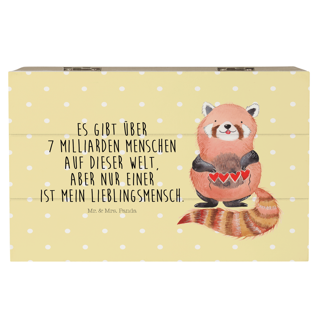 Holzkiste Roter Panda Holzkiste, Kiste, Schatzkiste, Truhe, Schatulle, XXL, Erinnerungsbox, Erinnerungskiste, Dekokiste, Aufbewahrungsbox, Tiermotive, Gute Laune, lustige Sprüche, Tiere, Panda, Liebe, Rot, Herz, Liebling, Lieblingsmensch