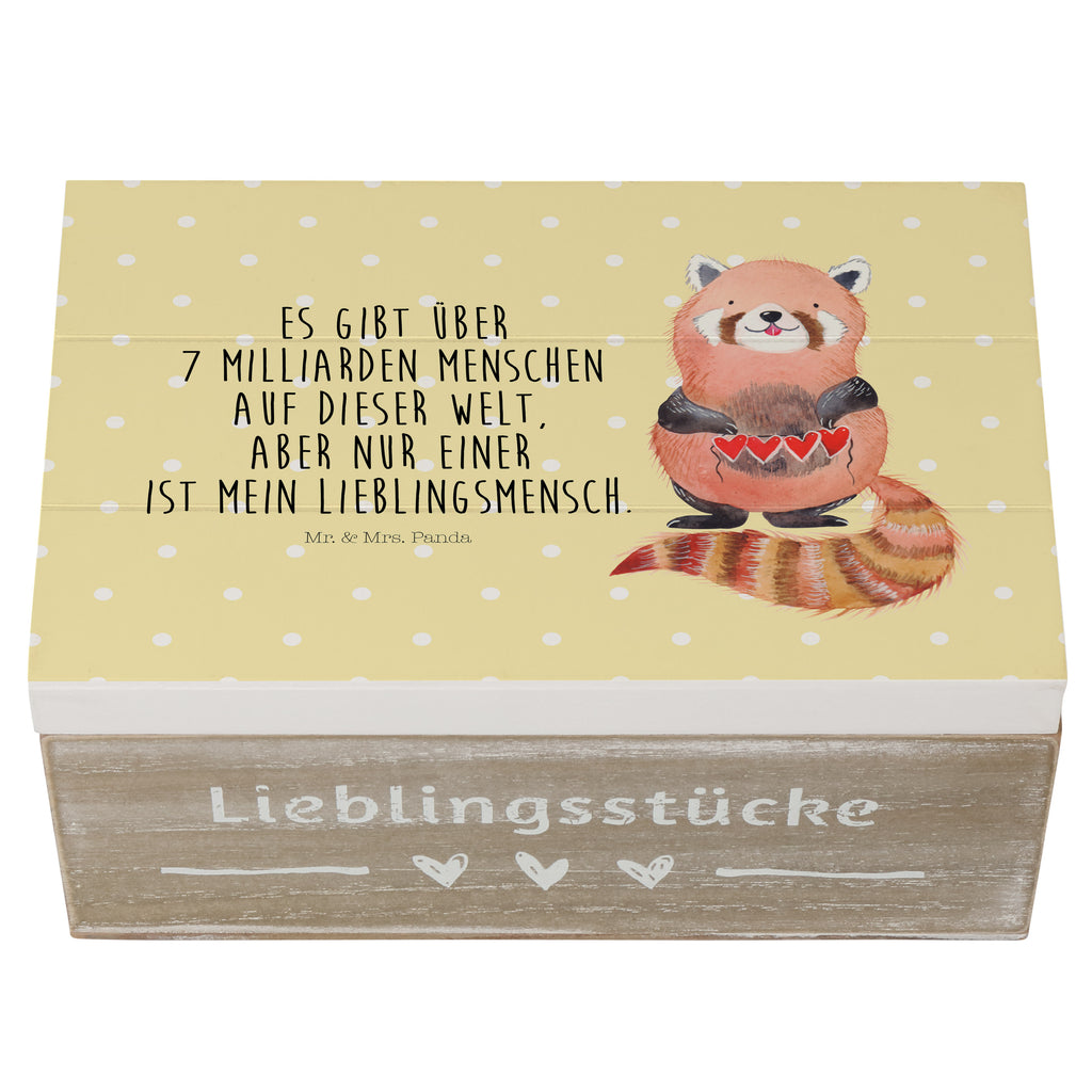 Holzkiste Roter Panda Holzkiste, Kiste, Schatzkiste, Truhe, Schatulle, XXL, Erinnerungsbox, Erinnerungskiste, Dekokiste, Aufbewahrungsbox, Tiermotive, Gute Laune, lustige Sprüche, Tiere, Panda, Liebe, Rot, Herz, Liebling, Lieblingsmensch
