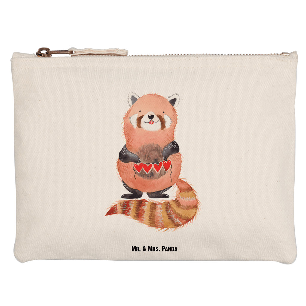 Schminktasche Roter Panda Schminktasche, Kosmetiktasche, Kosmetikbeutel, Stiftemäppchen, Etui, Federmappe, Makeup, XXL, Schminketui, Kosmetiketui, Schlamperetui, Tiermotive, Gute Laune, lustige Sprüche, Tiere, Panda, Liebe, Rot, Herz, Liebling, Lieblingsmensch