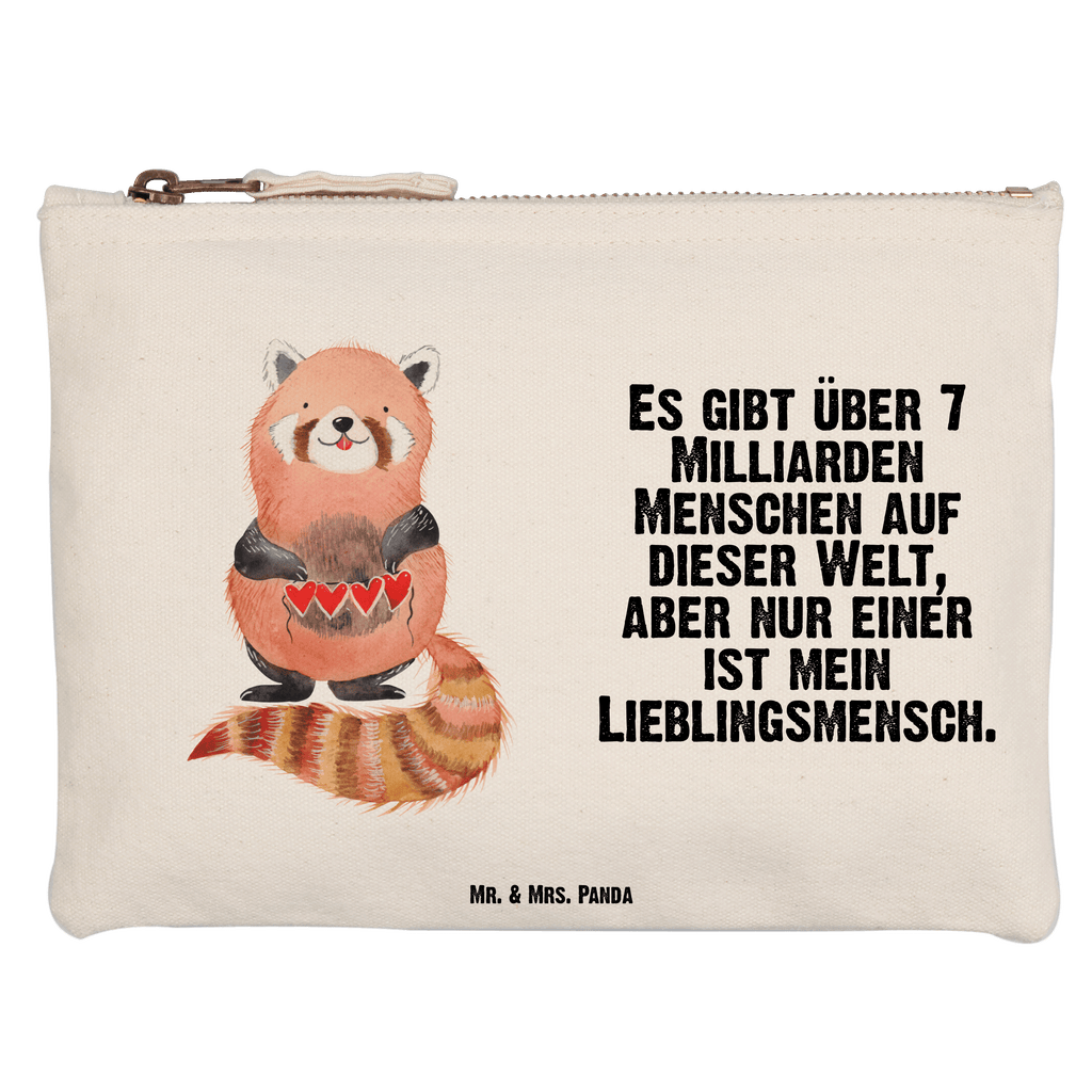 Schminktasche Roter Panda Schminktasche, Kosmetiktasche, Kosmetikbeutel, Stiftemäppchen, Etui, Federmappe, Makeup, XXL, Schminketui, Kosmetiketui, Schlamperetui, Tiermotive, Gute Laune, lustige Sprüche, Tiere, Panda, Liebe, Rot, Herz, Liebling, Lieblingsmensch