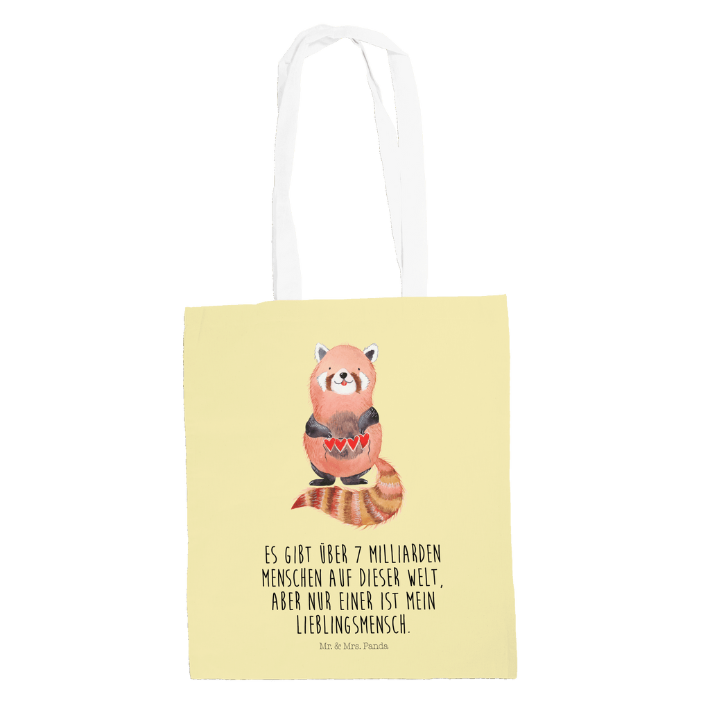 Tragetasche Roter Panda Beuteltasche, Beutel, Einkaufstasche, Jutebeutel, Stoffbeutel, Tiermotive, Gute Laune, lustige Sprüche, Tiere, Panda, Liebe, Rot, Herz, Liebling, Lieblingsmensch