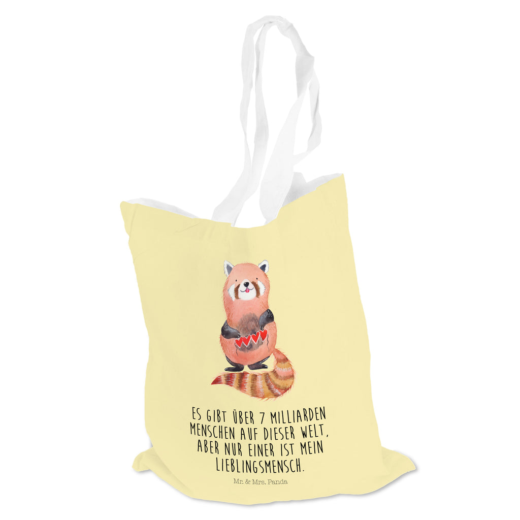 Tragetasche Roter Panda Beuteltasche, Beutel, Einkaufstasche, Jutebeutel, Stoffbeutel, Tiermotive, Gute Laune, lustige Sprüche, Tiere, Panda, Liebe, Rot, Herz, Liebling, Lieblingsmensch