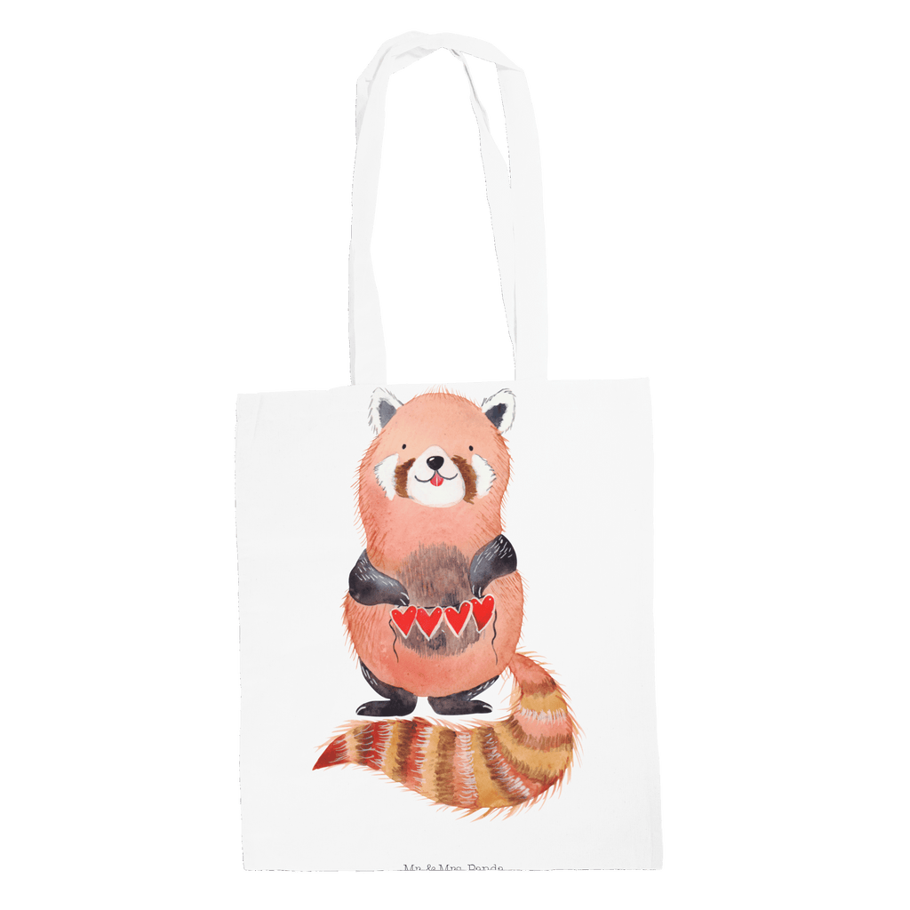 Tragetasche Roter Panda Beuteltasche, Beutel, Einkaufstasche, Jutebeutel, Stoffbeutel, Tiermotive, Gute Laune, lustige Sprüche, Tiere, Panda, Liebe, Rot, Herz, Liebling, Lieblingsmensch