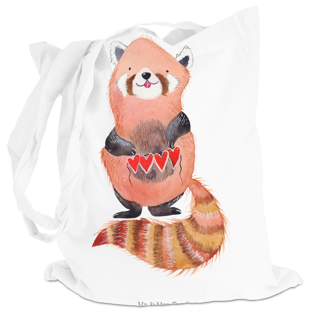 Tragetasche Roter Panda Beuteltasche, Beutel, Einkaufstasche, Jutebeutel, Stoffbeutel, Tiermotive, Gute Laune, lustige Sprüche, Tiere, Panda, Liebe, Rot, Herz, Liebling, Lieblingsmensch