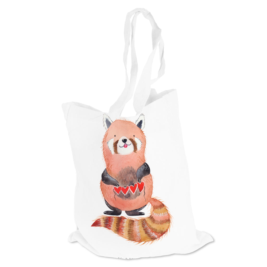 Tragetasche Roter Panda Beuteltasche, Beutel, Einkaufstasche, Jutebeutel, Stoffbeutel, Tiermotive, Gute Laune, lustige Sprüche, Tiere, Panda, Liebe, Rot, Herz, Liebling, Lieblingsmensch