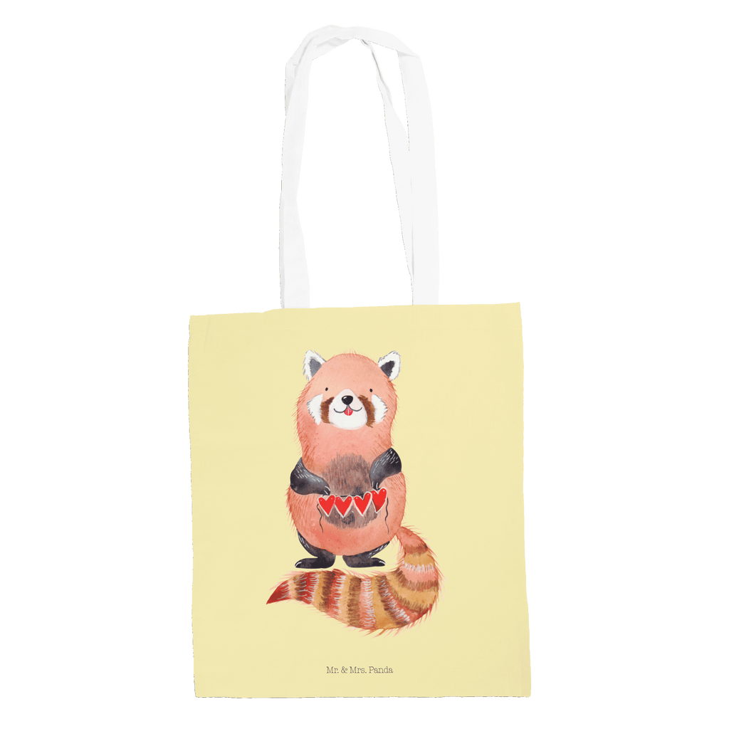 Tragetasche Roter Panda Beuteltasche, Beutel, Einkaufstasche, Jutebeutel, Stoffbeutel, Tiermotive, Gute Laune, lustige Sprüche, Tiere, Panda, Liebe, Rot, Herz, Liebling, Lieblingsmensch