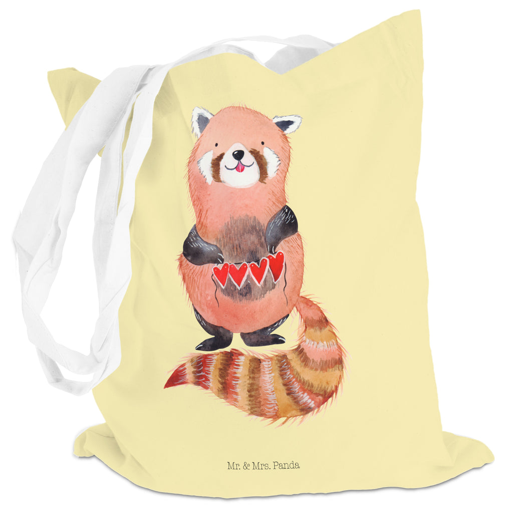 Tragetasche Roter Panda Beuteltasche, Beutel, Einkaufstasche, Jutebeutel, Stoffbeutel, Tiermotive, Gute Laune, lustige Sprüche, Tiere, Panda, Liebe, Rot, Herz, Liebling, Lieblingsmensch