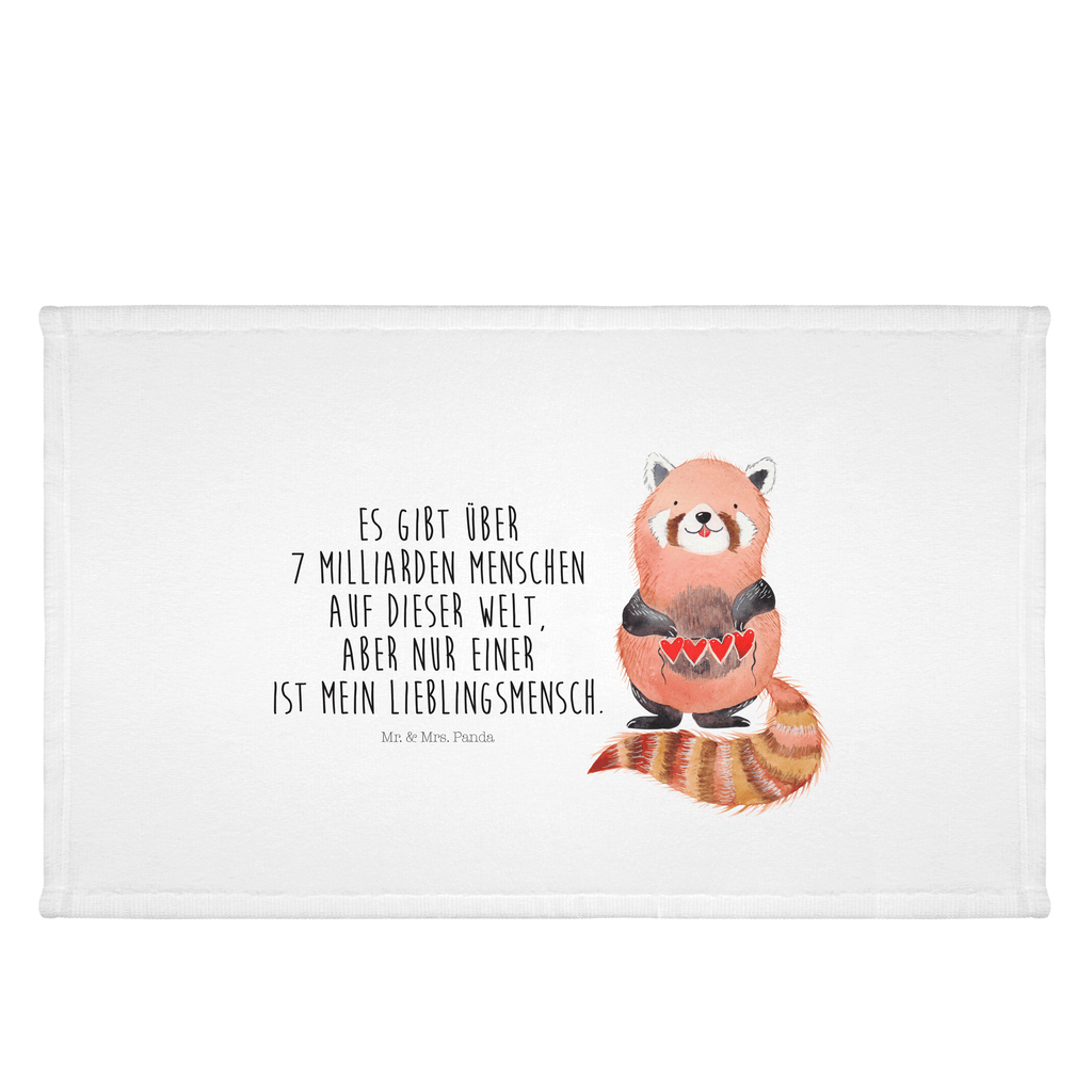 Gäste Handtuch Roter Panda Gästetuch, Reisehandtuch, Sport Handtuch, Frottier, Kinder Handtuch, Tiermotive, Gute Laune, lustige Sprüche, Tiere, Panda, Liebe, Rot, Herz, Liebling, Lieblingsmensch
